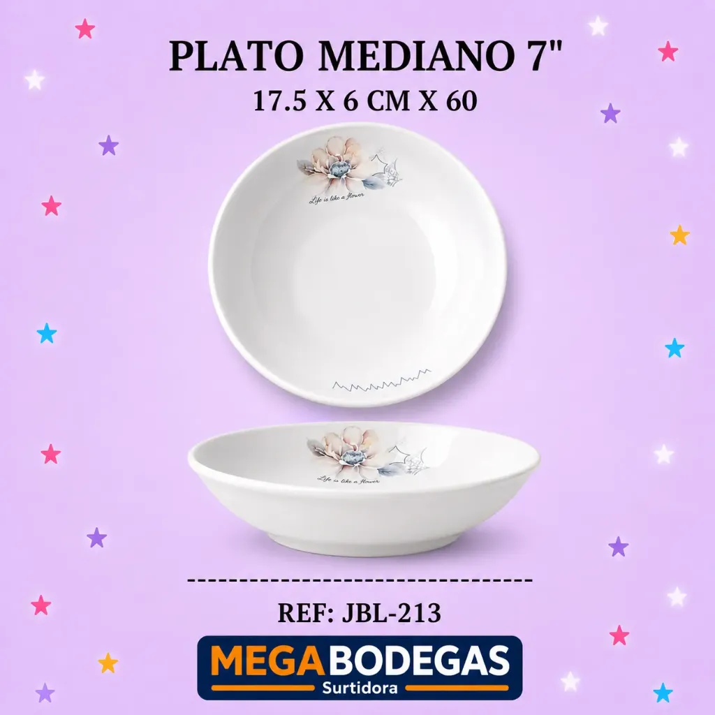 PLATO MEDIANO 7" 17.5 X 6 CM X 60