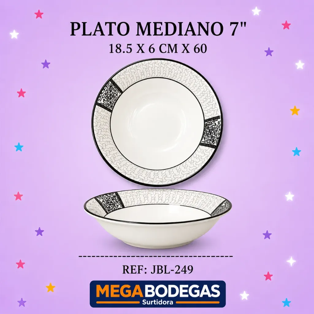 PLATO MEDIANO 7" 18.5 X 6 CM X 60
