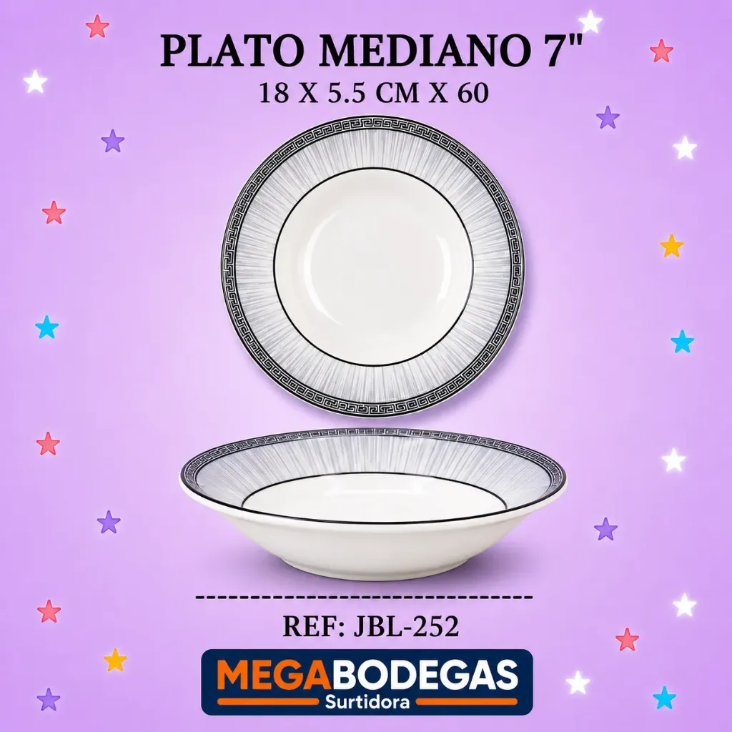 PLATO MEDIANO 7" 18 X 5.5 CM X 60