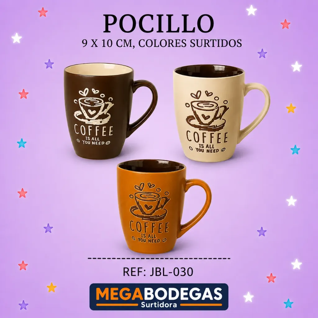TAZA  9 X 10 CM, COLORES SURTIDOS
